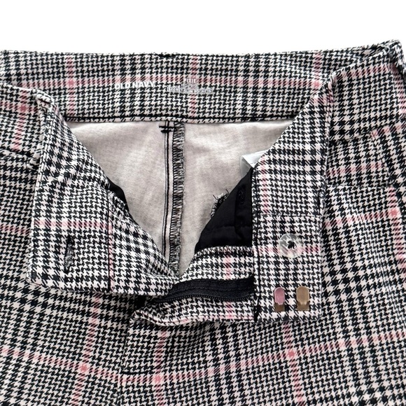 Black/White Houndstooth High Rise Pixie Stretch Ankle Pants Cotton-Rayon-Spandex - Picture 6 of 8